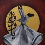 Whirling Dervish Sufi Calligraphy Art – Dance of Devotion | Black Rock Goods